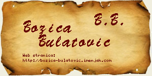 Božica Bulatović vizit kartica